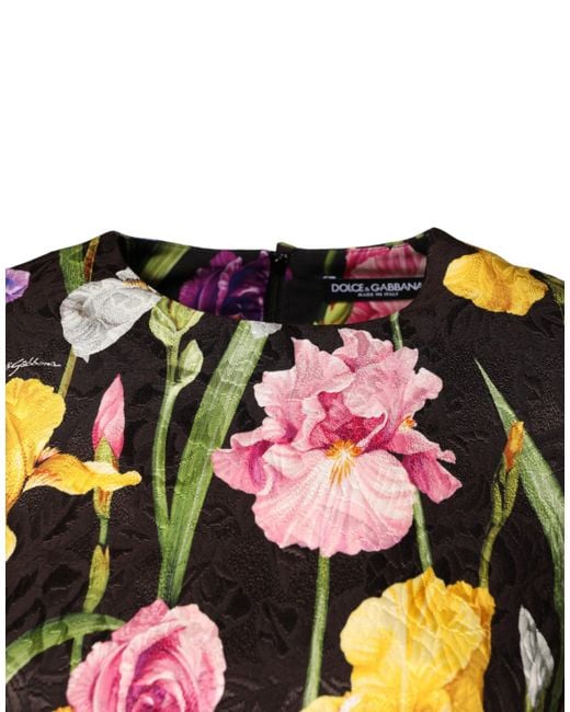 Dolce & Gabbana Black Floral Brocade A-Line Mini Dress Co+Se+Vi