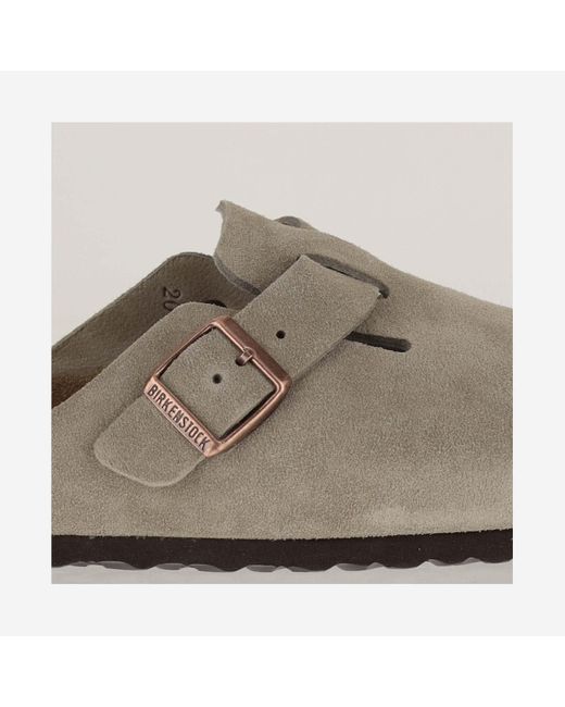 Birkenstock Brown Boston Suede And Cork Sabot for men