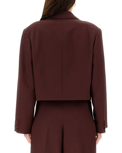 Acne Purple Acne Studios Wool-Blend Peaked Lapel Jacket
