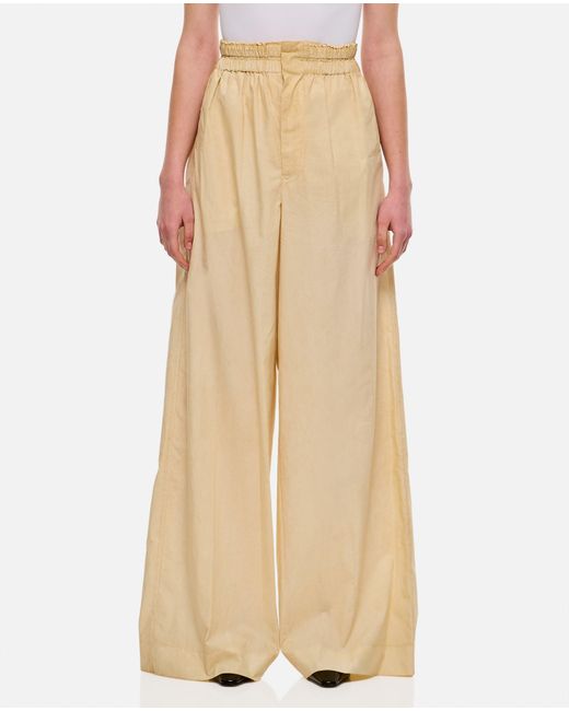 Quira Natural Oversized Cotton Trousers