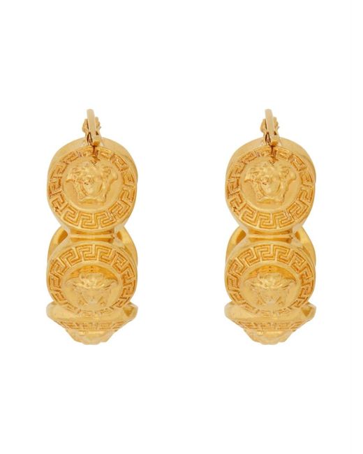 Versace Metallic Medusa Tribute Hoop Earrings