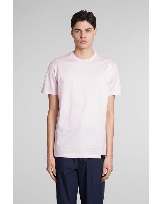 Low Brand B134 Basic T-shirt In Rose-pink Cotton in White for Men | Lyst