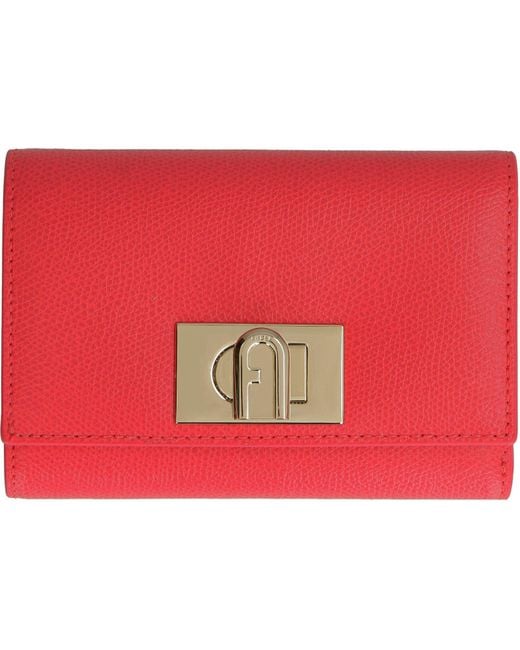 Furla Leather 1927 Twistlock Bifold Wallet in Red Lyst