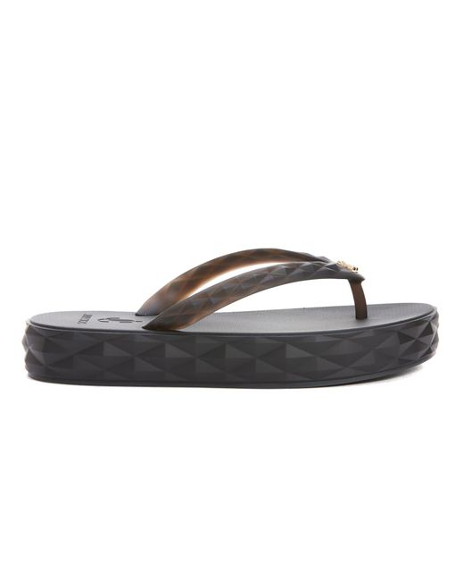 Jimmy Choo Rubber Diamond Flip Flop in Black | Lyst