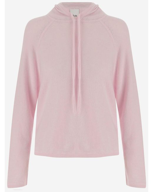Allude Pink Wool And Cashmere Sweater