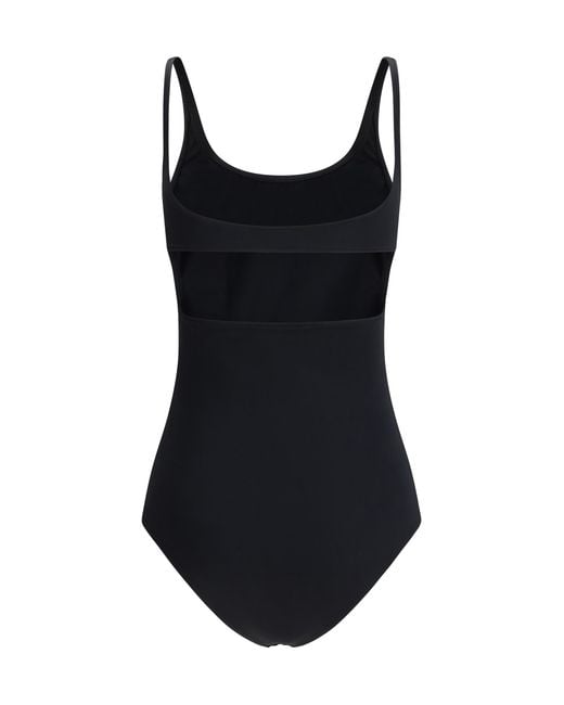 Courreges Black One Piece Swimsuit With A Cut-Out Detail Elastane; Polyamide Swimwear