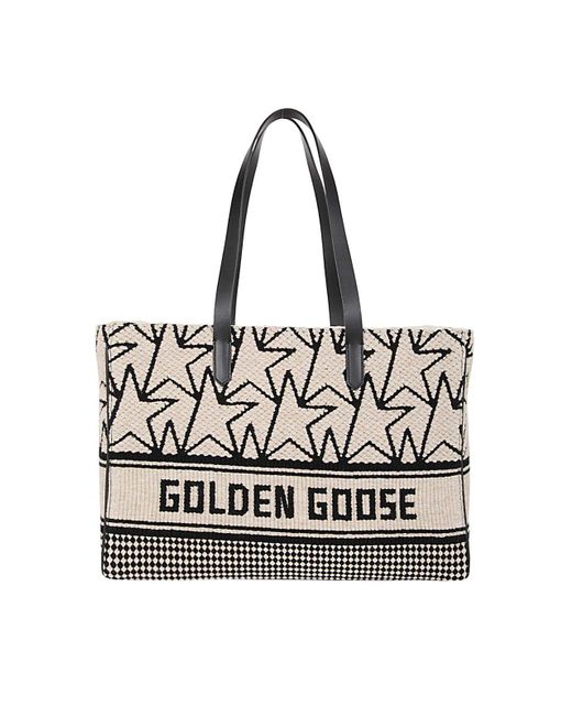 Golden Goose Deluxe Brand Black California Bag E W Monogram Wool Jacquard Body