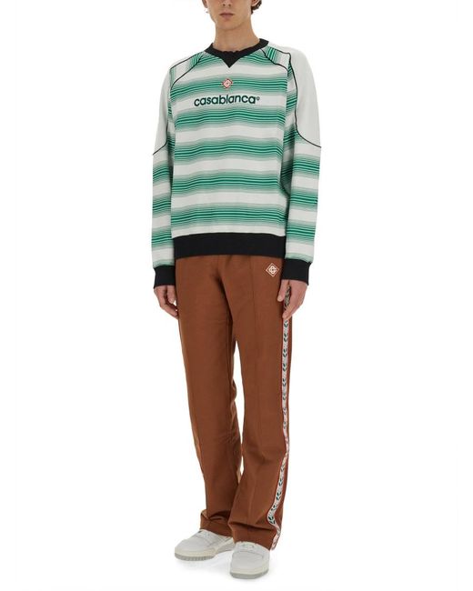 Casablancabrand Green Cotton Interlock Sweatshirt for men