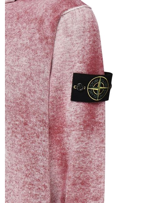 Stone Island Pink Cotton Sweatshirt With Airbrushed Interior for men