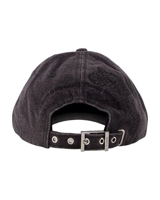 Ganni Blue Ganni B3020214-055 Washed Cotton Baseball Cap