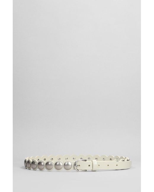 Isabel Marant Gray Giavi Belts In Grey Leather