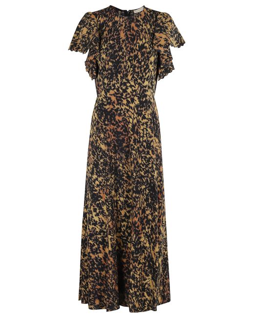 Ulla Johnson Multicolor Blithe Flutter Sleeve Midi Dress