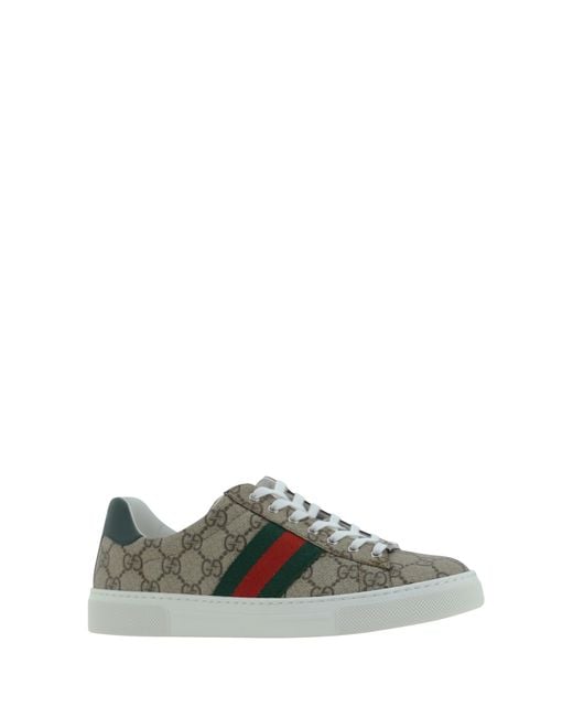 Gucci Green Sneakers With Gg Monogram And Web Detail