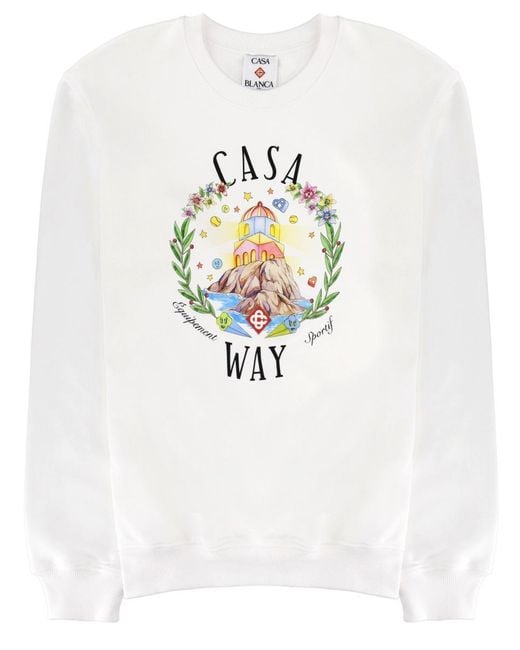 Casablanca White Sweatshirt Home Way Organic Cotton Sweatshirts for men