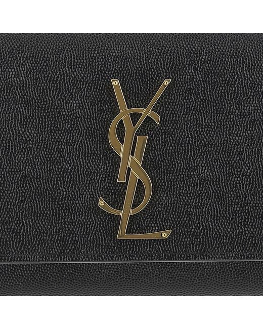 Saint Laurent Black Small Leather Kate Bag Calfskin Shoulder