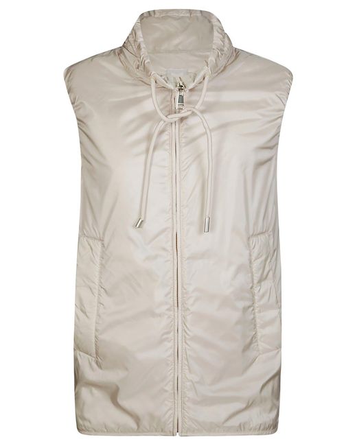 Weekend by Maxmara Gray Yoro Zip-Up Drawstring Gilet