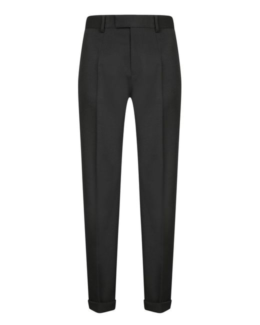 Dolce & Gabbana Black Straigh Leg Turn-Up Hem Trousers for men