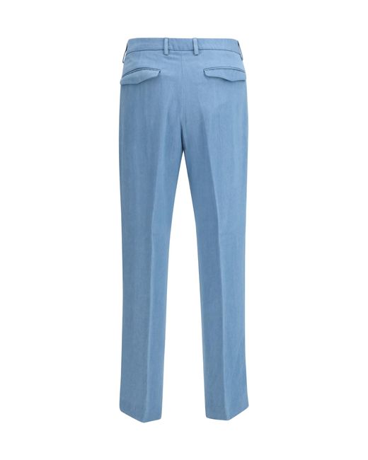 Cruna Blue Tailored Trousers Tencel for men