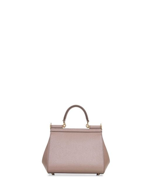 Dolce & Gabbana Natural Handbag Medium Sicily Dauphine Leather