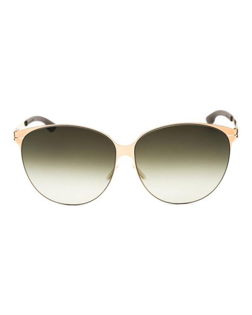 Ic! Berlin Metallic Sunglasses Round Full Rim, Rose- Warm Frame And Gradient Lens Swingm1397032