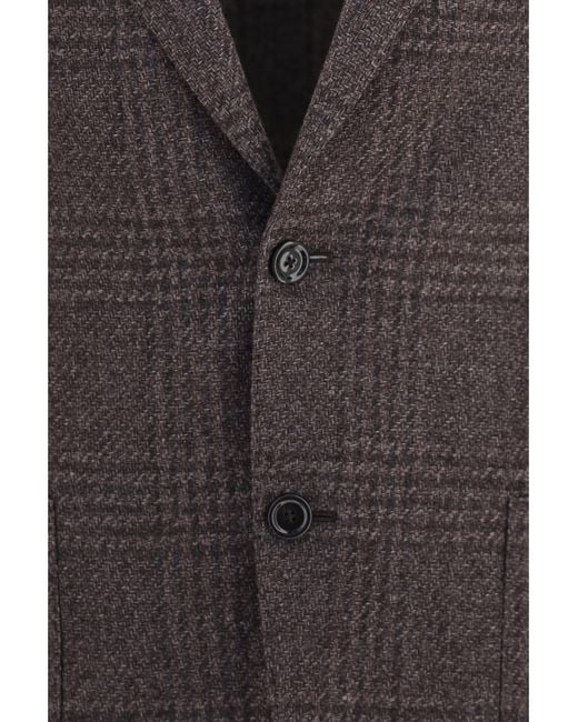 Lardini Gray Blazer Single-Breasted Wool-Blend Merino Wool Jacket for men