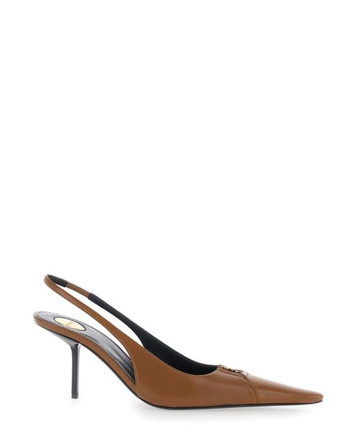 Saint Laurent Brown Pumps Babylone Leather Lamb