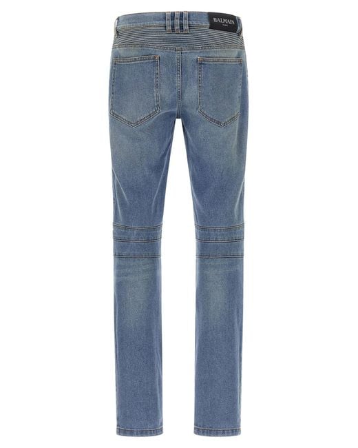 Balmain Men's Blue 'Biker' Jeans