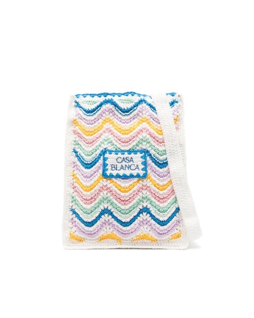 Casablanca White Mini Gradient Wave Crochet Crossbody Bag Shoulder