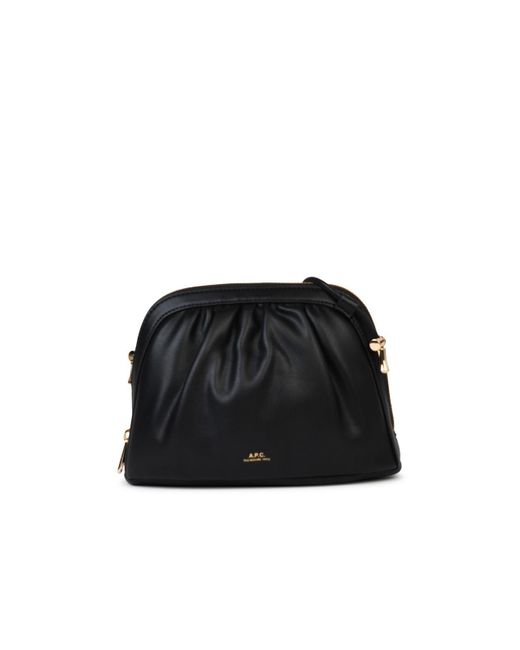 A.P.C. Black Small 'Ninon' Eco-Leather Crossbody Bag