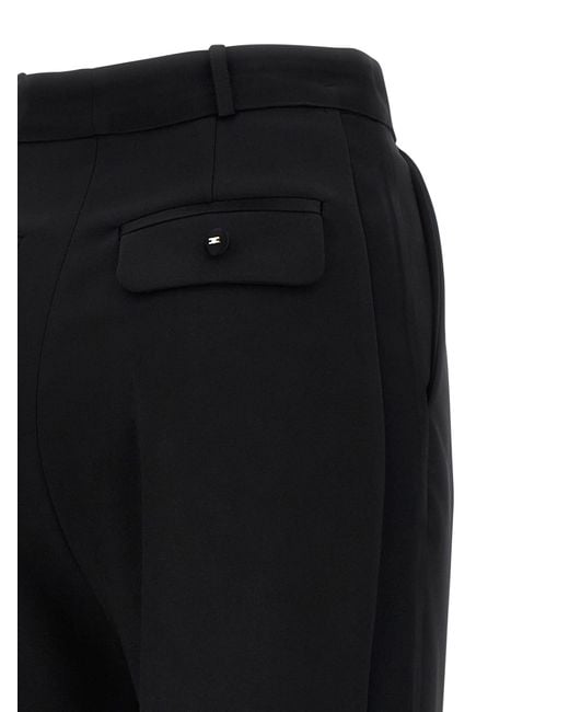 Elisabetta Franchi Black Tuxedo-Effect Trousers