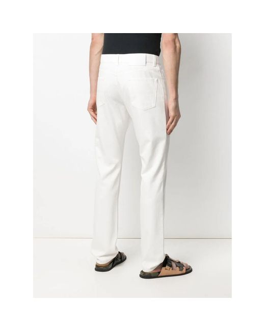 Ferragamo White Ferragamo 5 Pocket Trousers for men