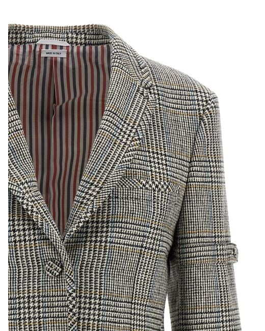 Thom Browne Gray Prince Of Wales Blazer