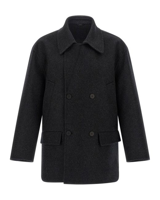 Fendi Blue Wool Felt Coat