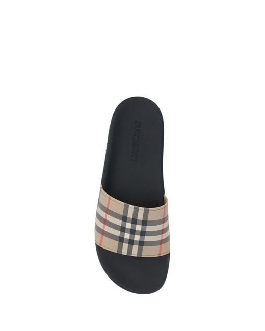 Burberry White Rubber Slides Sandals for men