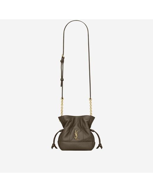 Saint Laurent Green Mini Pochette Jamie Leather Shoulder Bags