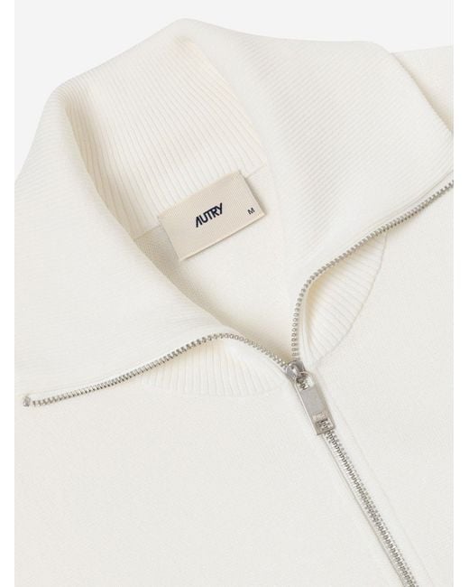 Autry White Logo Jacket Viscose + Nylon Tops