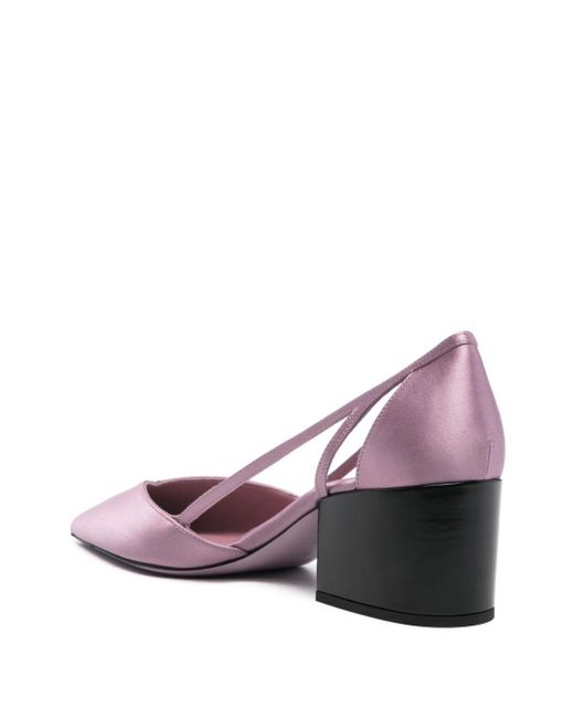 Prada Pink Satin Cut-Out Pumps