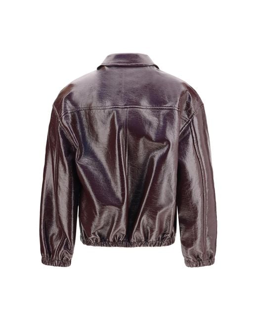 Courreges Purple Vinyl Bomber Jacket