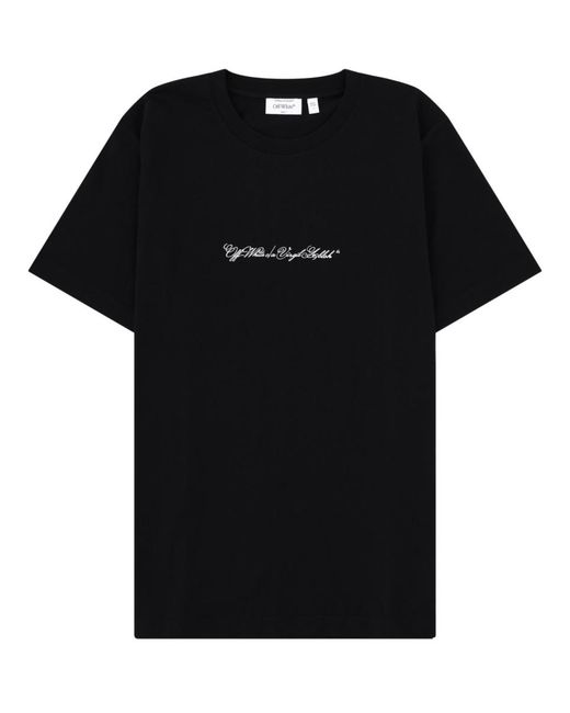 Off-White c/o Virgil Abloh Black T-Shirt With Logo Cotton T-Shirts for men