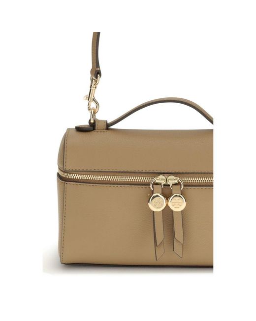 Tory Burch Natural Beige Calf Leather Bos Taurus Shoulder Bag