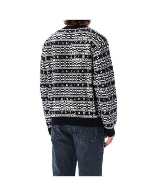 KENZO Black Striped Wool Sweater for men