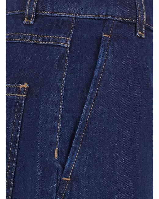 Max Mara Blue Trousers Tech Fabric Cotton