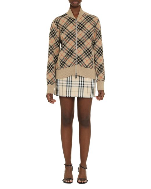 Burberry Multicolor Zip Cardigan Cashmere Cardigans