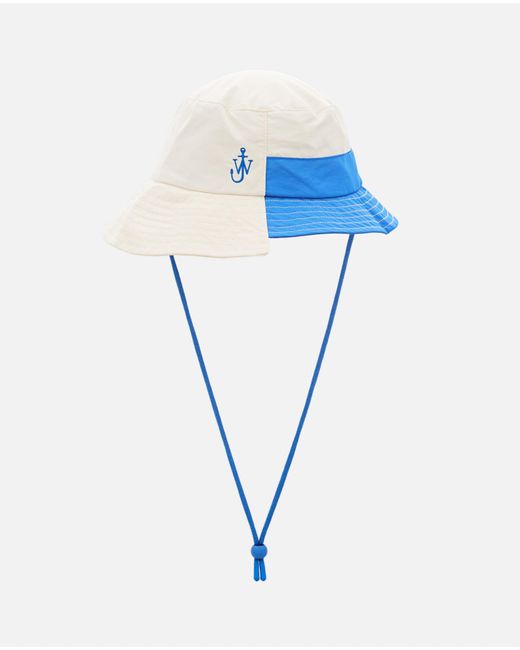 J.W. Anderson Blue Asymmetric Bucket Hat for men
