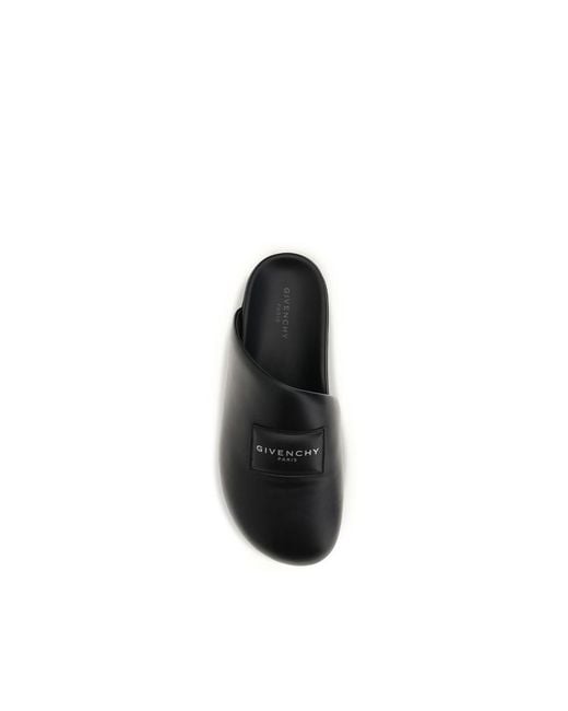 Givenchy Black Calf Leather Bos Taurus Mules for men