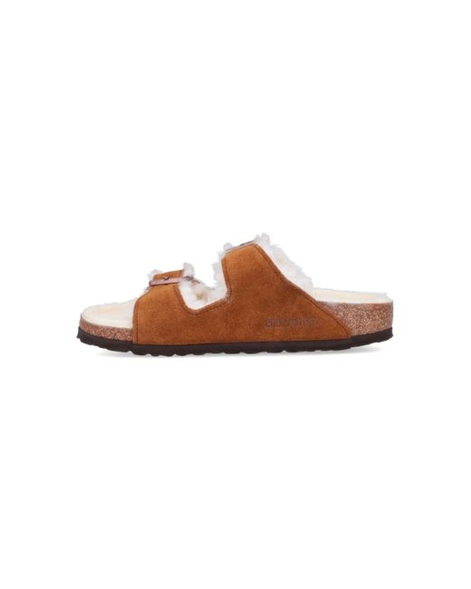 Birkenstock White Arizona Shearling Sandals