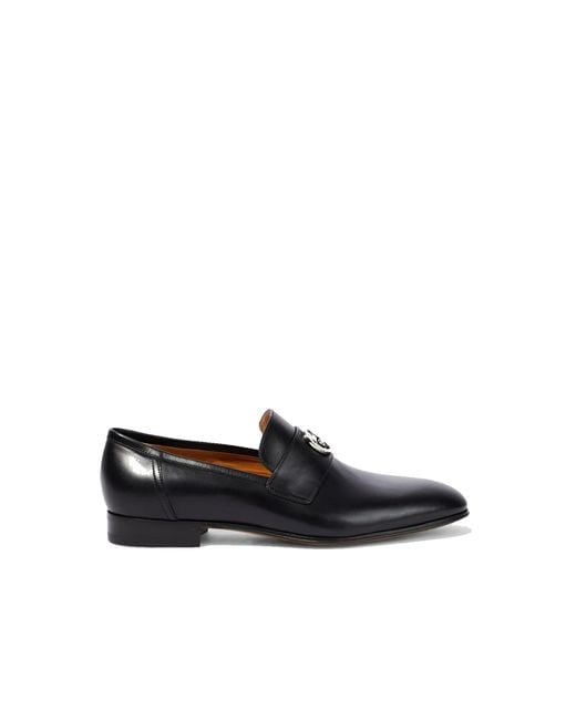 Gucci Black Interlocking G Leather Loafers for men