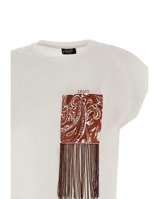 Liu Jo White Moda Stretch Cotton Jersey T-Shirt