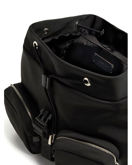 Moncler Black Nylon Backpack With Leather Inserts