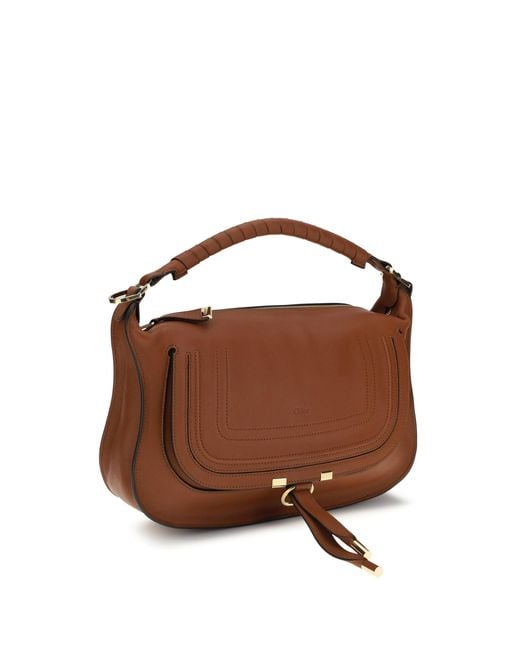 Chloé Brown Small Shoulder Bag Marcie Calf Leather (Bos Taurus)